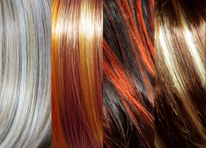 Colori dei capelli diversi con riflessi