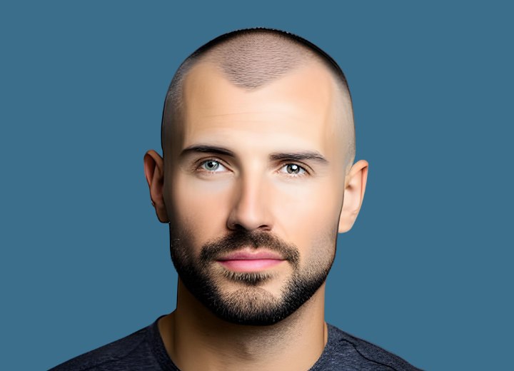 Taglio di capelli corto maschile per uomini