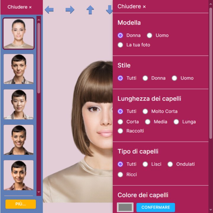 App per cambiare colore e taglio ai capelli