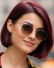 Bob corto color Borgogna
