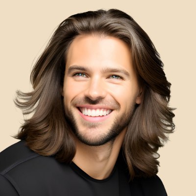 Uomo con capelli lunghi